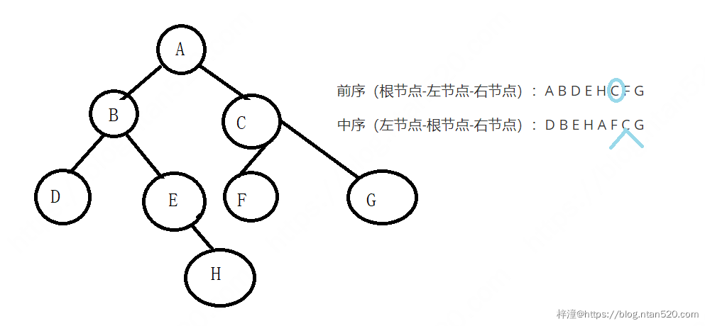 如何根据给定的两个二叉树遍历序列（前序中序、中序后序）确定二叉树插图7